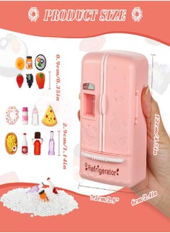 Civaner Dollhouse Refrigerator Mini Fridge Toy with Mini Food Set Dollhouse Kitchen Furniture Food Toys Dollhouse Miniatures Kitchen Decorations Bottles Fruits Desserts for Children (Lovely Style, 17 Pieces)  - Image 3