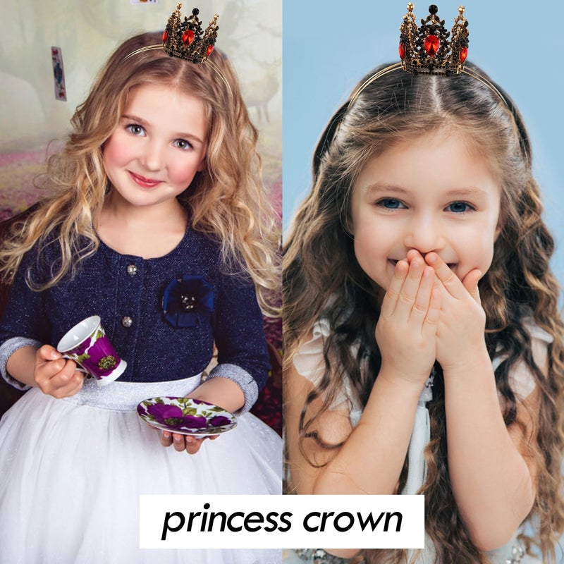 Velscrun Black Red Crystal Tiara Headband, Crowns for Women, Princess Girls Tiaras, Royal Queen Crown Princess Quinceanera Headpieces for Birthday Prom Bride Wedding Pageant Party Hair Band - Image 4