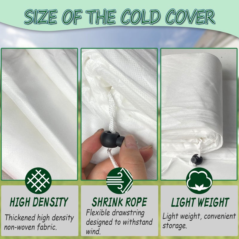 FULEIYA Rectangular Plant Cover Frost Big Size for 8Ã—4Ã—2FT Non Woven Fabric Garden Bed Cover with Zip Drawstring for Winter Cover Protectionï¼ŒRaised Beds Protect Plant Vegetable from Winter Frost - Image 3