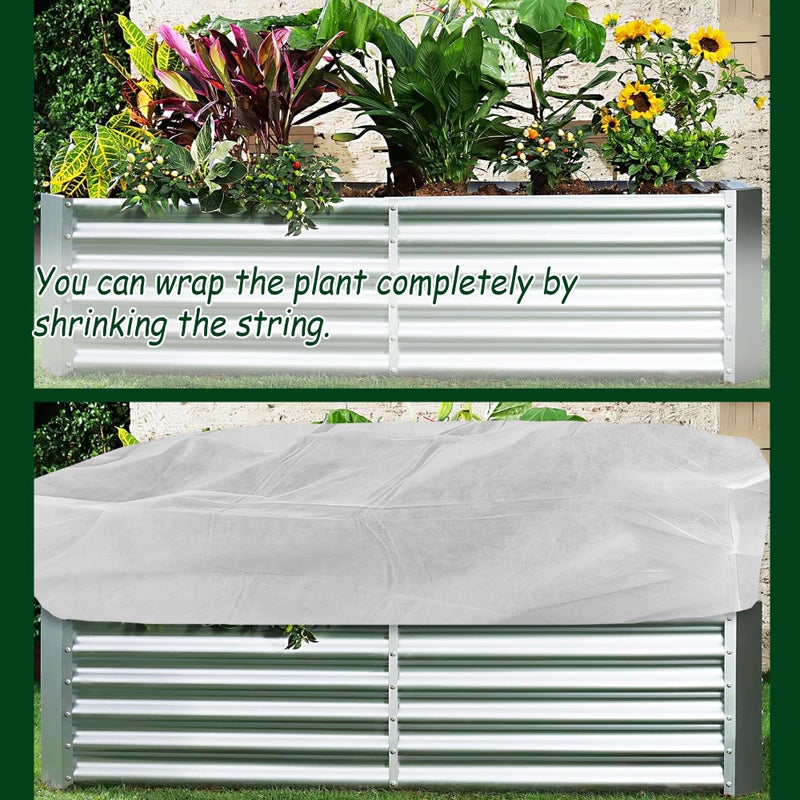 FULEIYA Rectangular Plant Cover Frost Big Size for 8Ã—4Ã—2FT Non Woven Fabric Garden Bed Cover with Zip Drawstring for Winter Cover Protectionï¼ŒRaised Beds Protect Plant Vegetable from Winter Frost - Image 5