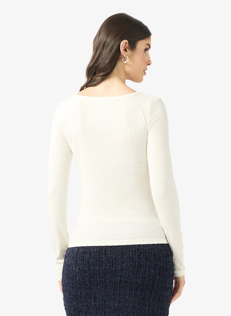 GUESS Fabia Long Sleeve Rib Knitted Top - Image 2