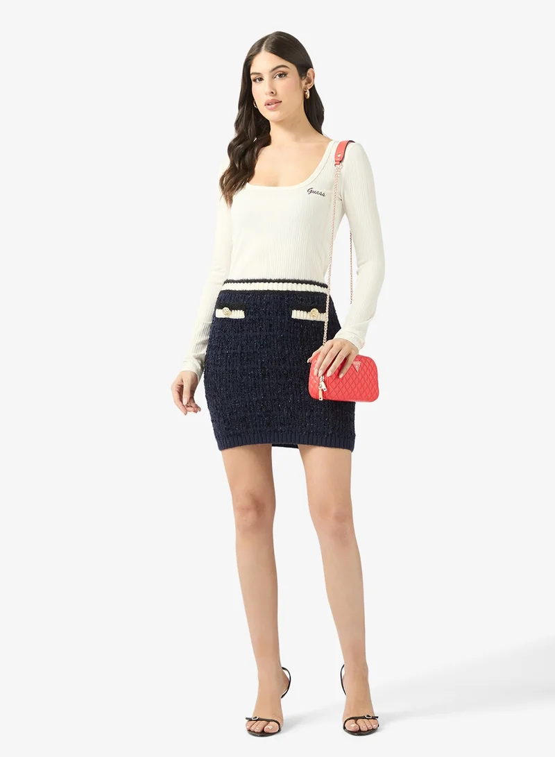 GUESS Fabia Long Sleeve Rib Knitted Top