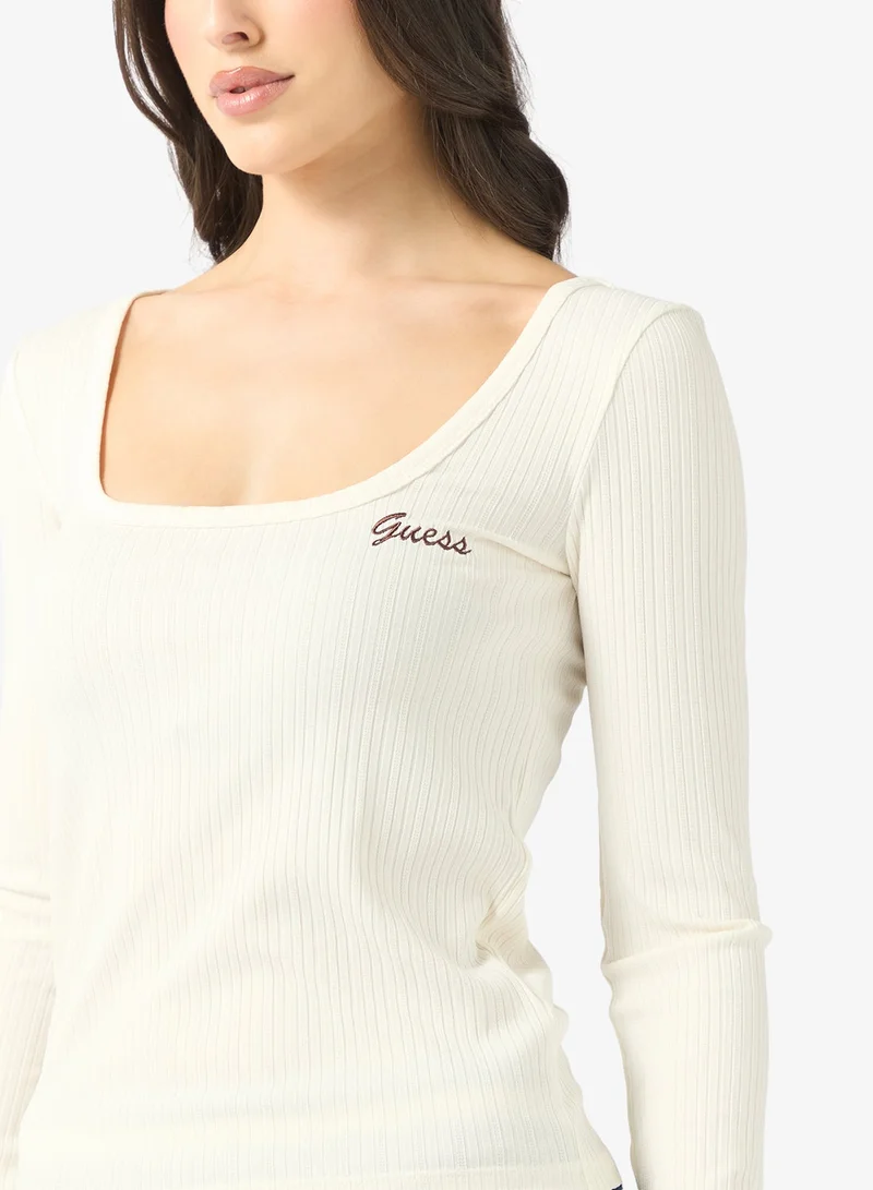 GUESS Fabia Long Sleeve Rib Knitted Top