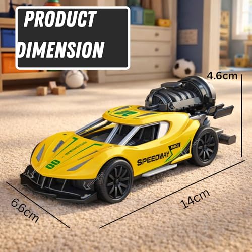 GRAPHENE Friction Powered Racing Car Toy for Kids Boy with Smoke Effects Led Light Up Mist Spray Pullback Toy Car Best Birthday Gift for Kids 6-14 Years - Image 2