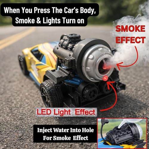 GRAPHENE Friction Powered Racing Car Toy for Kids Boy with Smoke Effects Led Light Up Mist Spray Pullback Toy Car Best Birthday Gift for Kids 6-14 Years - Image 3