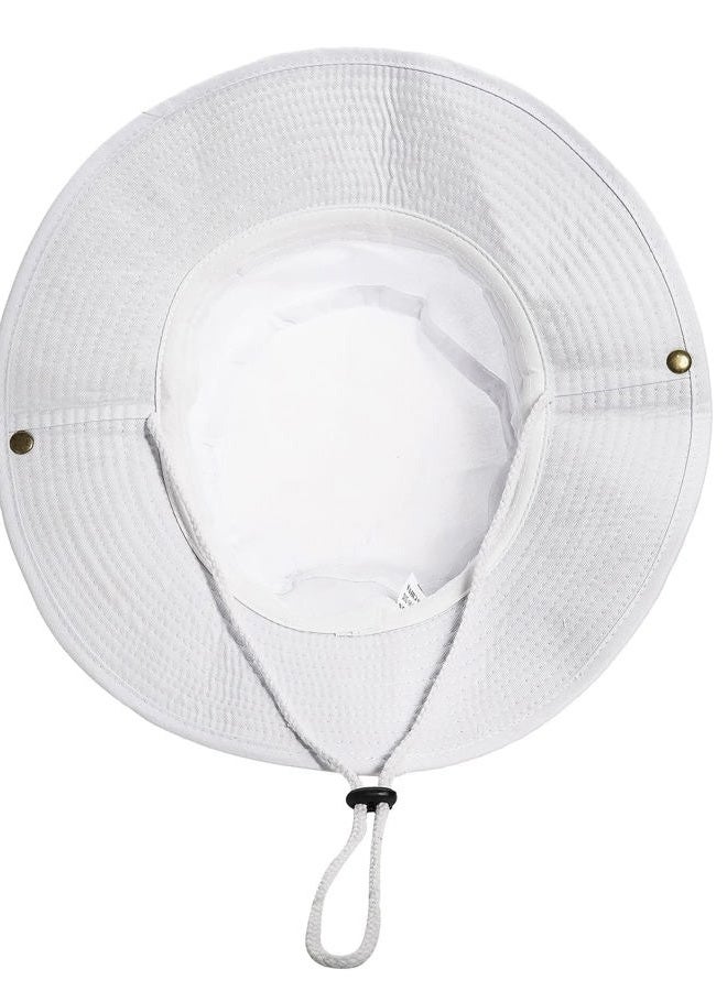UTOWO Sun-Hats-for-Men-with-UV-Protection-Wide-Brim Bucket Fishing Safari Boonie Hat for Summer (XL; 23 5/8-24), White, XL - Image 4