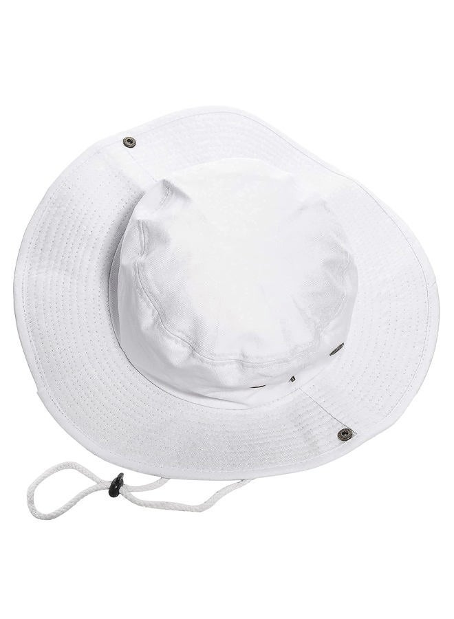 UTOWO Sun-Hats-for-Men-with-UV-Protection-Wide-Brim Bucket Fishing Safari Boonie Hat for Summer (XL; 23 5/8-24), White, XL - Image 3