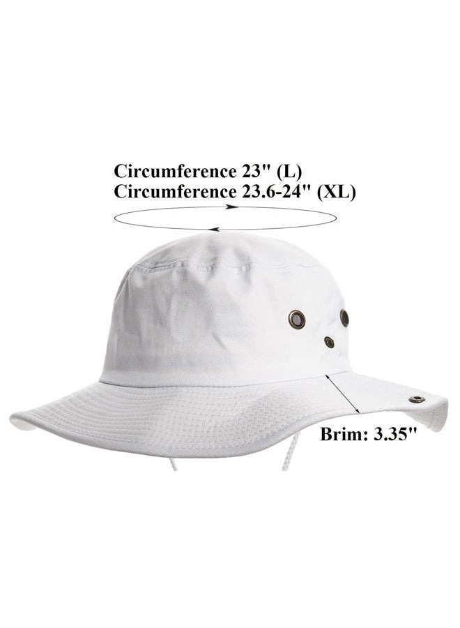 UTOWO Sun-Hats-for-Men-with-UV-Protection-Wide-Brim Bucket Fishing Safari Boonie Hat for Summer (XL; 23 5/8-24), White, XL - Image 5