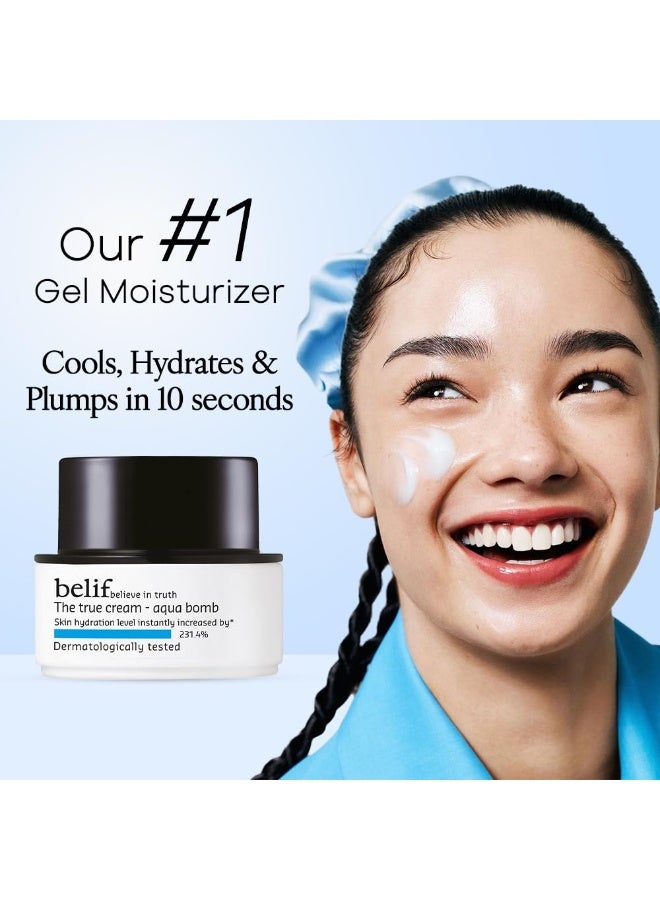 Belif The True Cream Aqua Bomb, Hydrating Moisturizer for Face | 48 hours long lasting Hydration | Ultra-lightweight, gel-cream | For Normal, Combination, and Oily skin types | Korean Skin Care Products | (10 ml) - Image 4