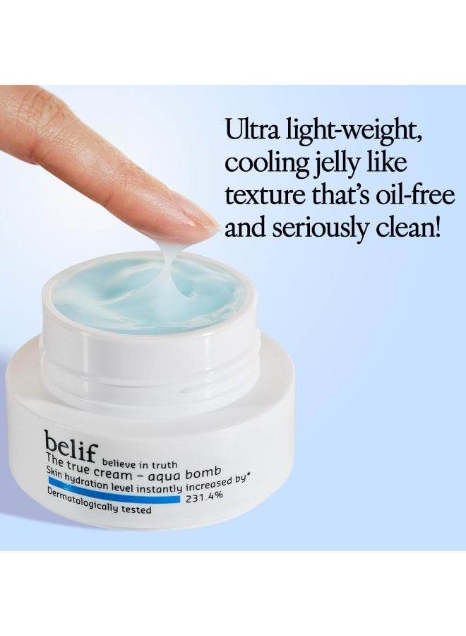 Belif The True Cream Aqua Bomb, Hydrating Moisturizer for Face | 48 hours long lasting Hydration | Ultra-lightweight, gel-cream | For Normal, Combination, and Oily skin types | Korean Skin Care Products | (10 ml) - Image 3