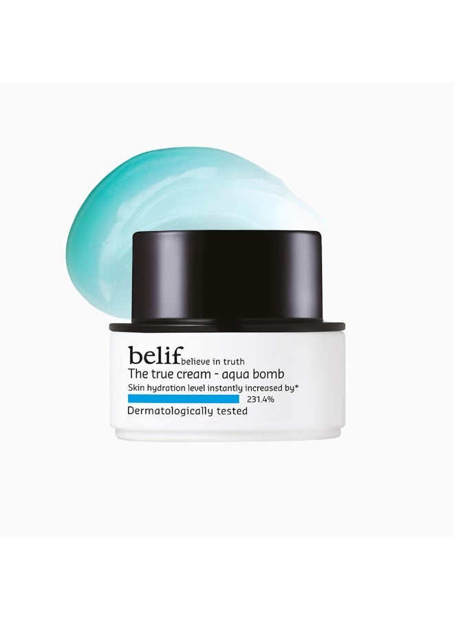 Belif The True Cream Aqua Bomb, Hydrating Moisturizer for Face | 48 hours long lasting Hydration | Ultra-lightweight, gel-cream | For Normal, Combination, and Oily skin types | Korean Skin Care Products | (10 ml) - Image 1