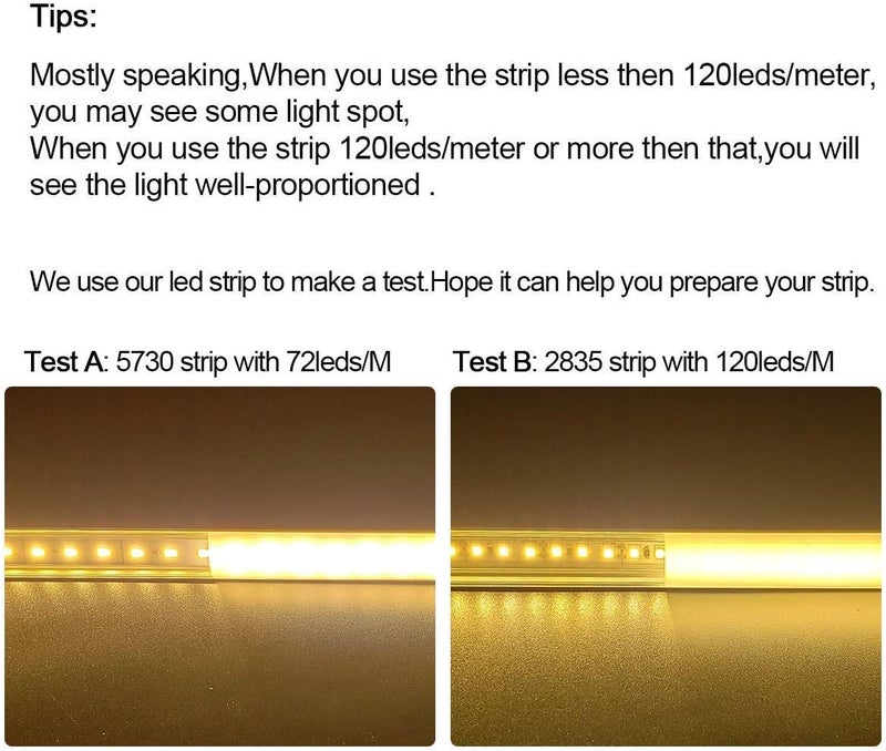 HAMRVL 6-Pack 30cm/1ft 17.2x7mm Led Aluminum Channel System U Shape with Cover, Led Strip Light Diffuser with White End Caps and Mounting Clips Accessories for Under Counter Light Fixture for Indoor - Image 5