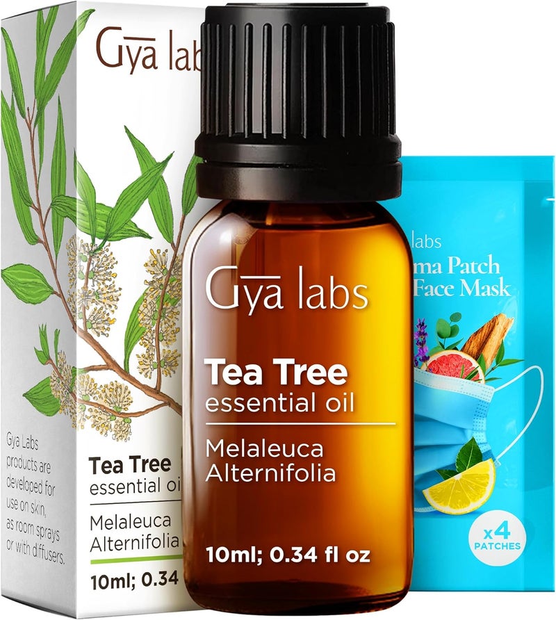 gya labs زيت شجرة الشاي الأسترالي من جيا لابز - 0.34 أونصة سائلة - للشعر، البشرة، الناشر، العلاج بالروائح وصنع الشموع بنفسك - Image 1