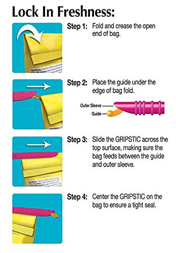 GRIPSTIC Bag Sealer - Reusable Chip Clips, Bag Clips. Patented. Airtight & Waterproof Seal on Food Storage Bags, Kids Snacks & More. Near Zero Waste. 12ct Medium - Image 5