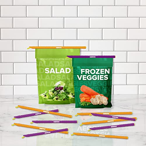 GRIPSTIC Bag Sealer - Reusable Chip Clips, Bag Clips. Patented. Airtight & Waterproof Seal on Food Storage Bags, Kids Snacks & More. Near Zero Waste. 12ct Medium - Image 4