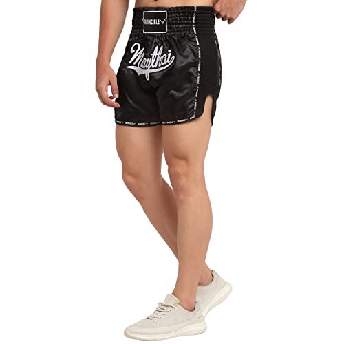 Invincible Men's Muay Thai Boxing Shorts Black X-Large - Image 2