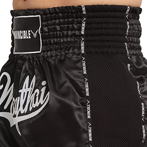 Invincible Men's Muay Thai Boxing Shorts Black X-Large - Image 5