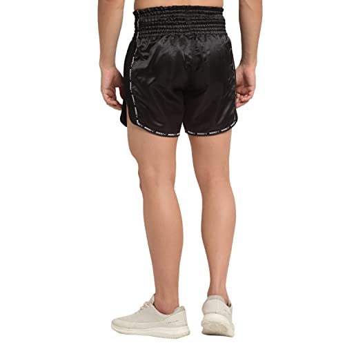 Invincible Men's Muay Thai Boxing Shorts Black X-Large - Image 3