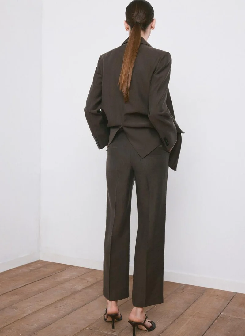 MANGO Mid-rise lyocell trousers