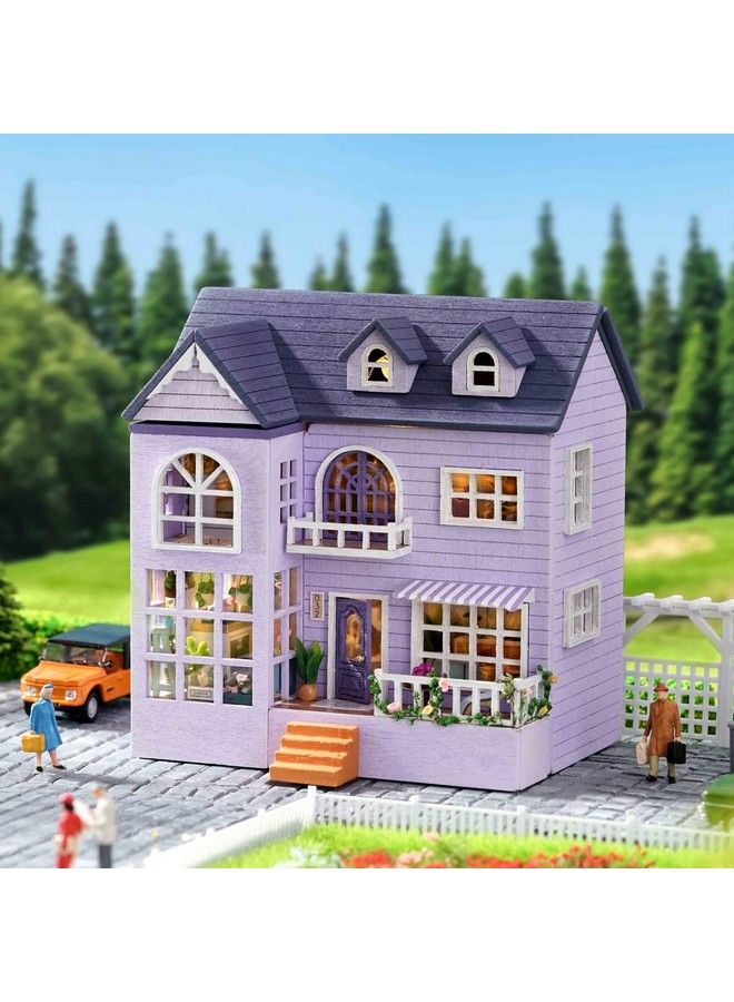 CUTEROOM Dollhouse Miniature With Furniture Diy Miniature Dollhouse Kit Diy Wooden Dollhouse Kit Plus Led Lights Creative Room For Valentine'S Day Gift Idea (D032) - Image 5