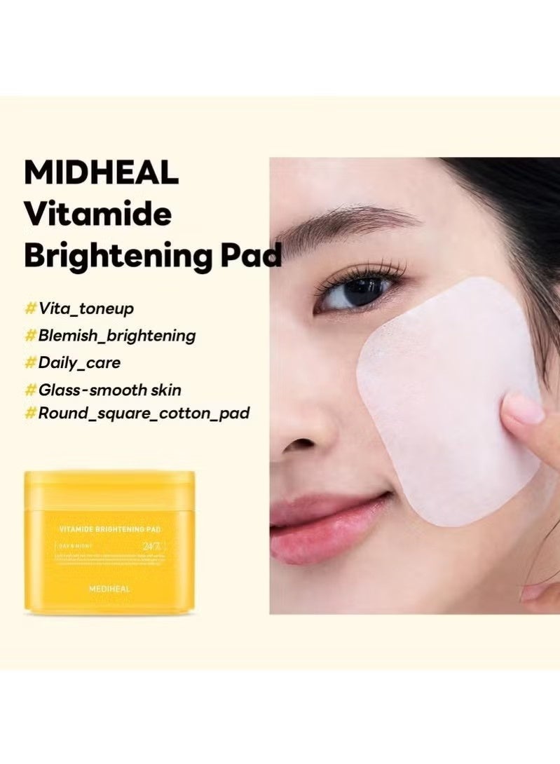 MEDIHEAL Vitamide Brightening Pad - Vegan Face Hypoallergenic Pads with Niacinamide, Sea Buckthorn - Radiance Boosting Pads for Clear, Illuminating Skin 100 Pads - Image 5