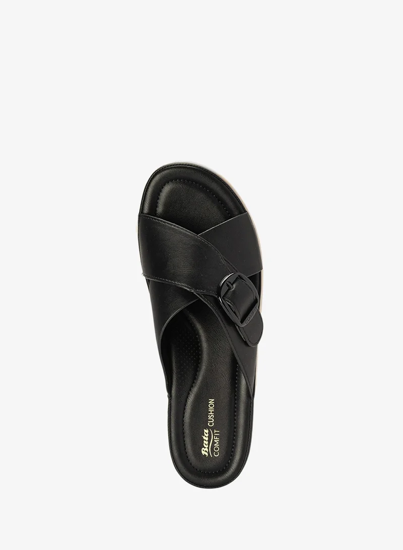 Bata Black Comfit Criss Cross Strap Sandals for Women | Best Price UAE