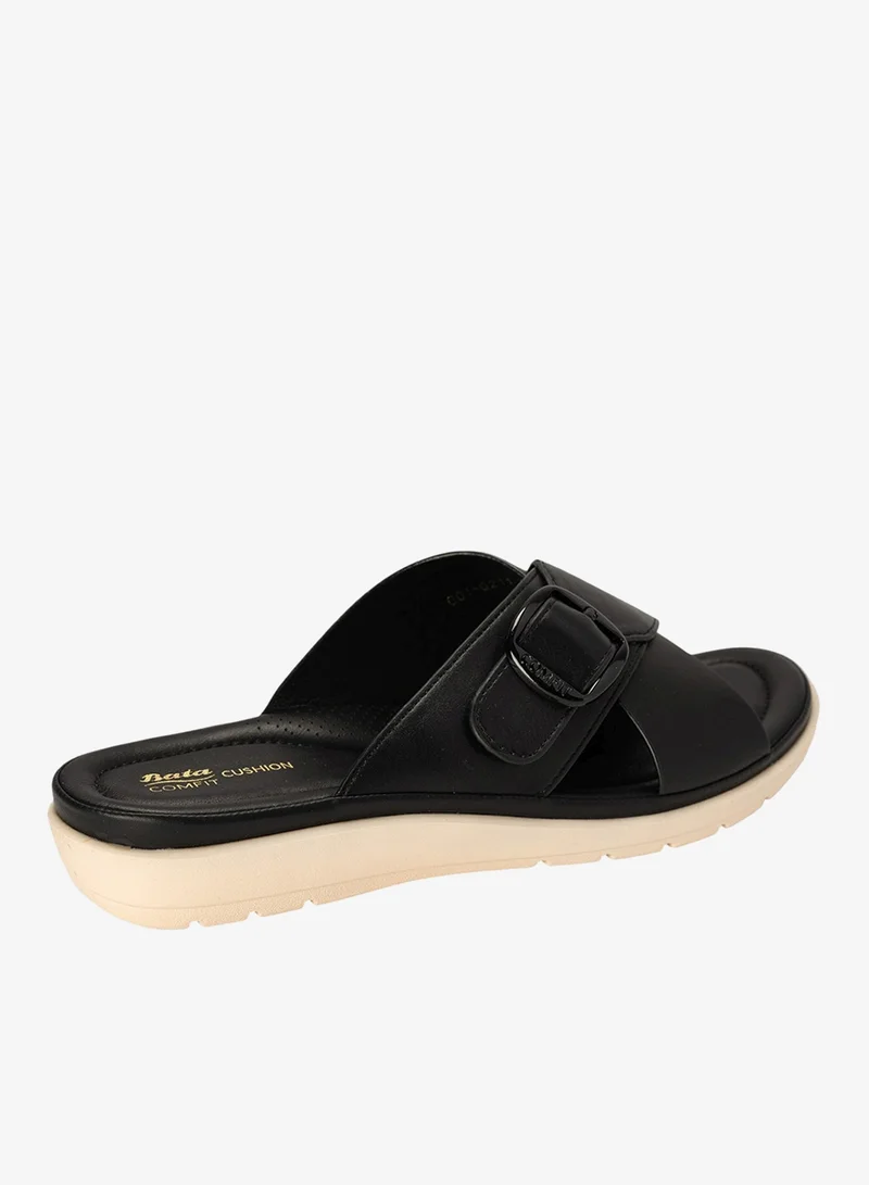 Bata Black Comfit Criss Cross Strap Sandals for Women | Best Price UAE