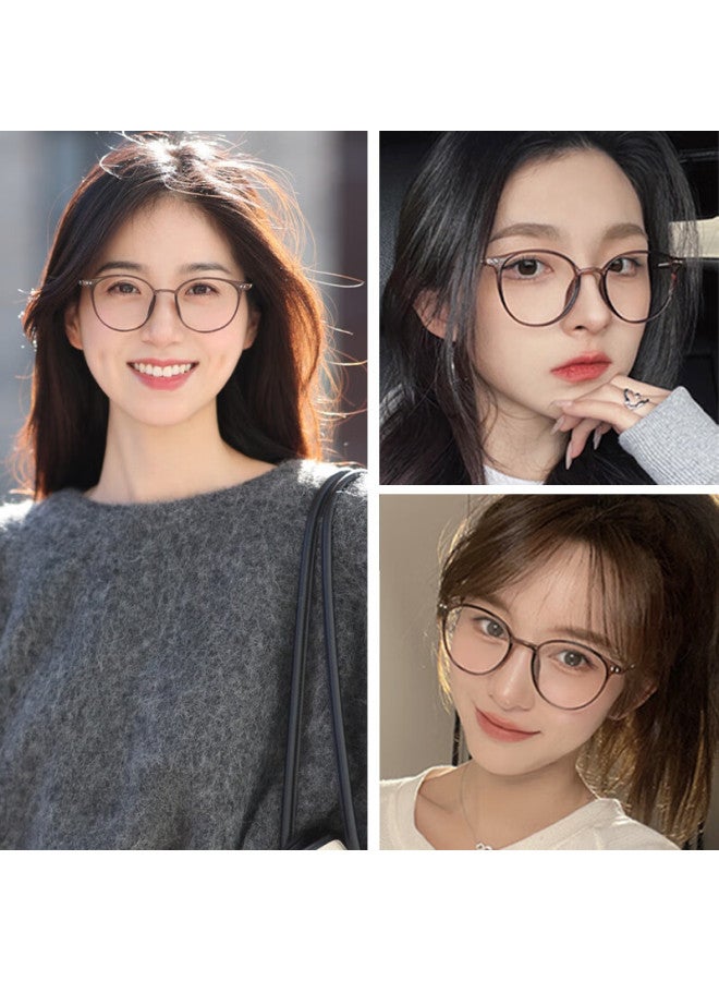 Loho Plain Ultra-light Gl Frame For Women With Myopia, Blue Light Blocking, Large Face Slimming Lh099014 - Image 4