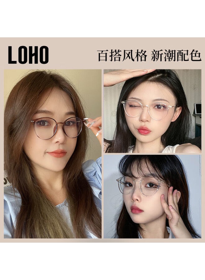 Loho Plain Ultra-light Gl Frame For Women With Myopia, Blue Light Blocking, Large Face Slimming Lh099014 - Image 3