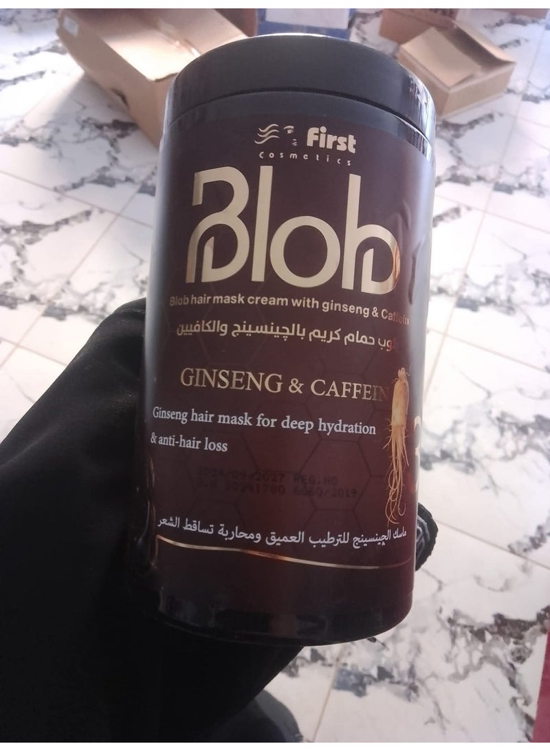 Blob Hair Mask With Ginseng & Caffein For Deep Hydration & Anti -HairLoss1000 Ml - Image 2
