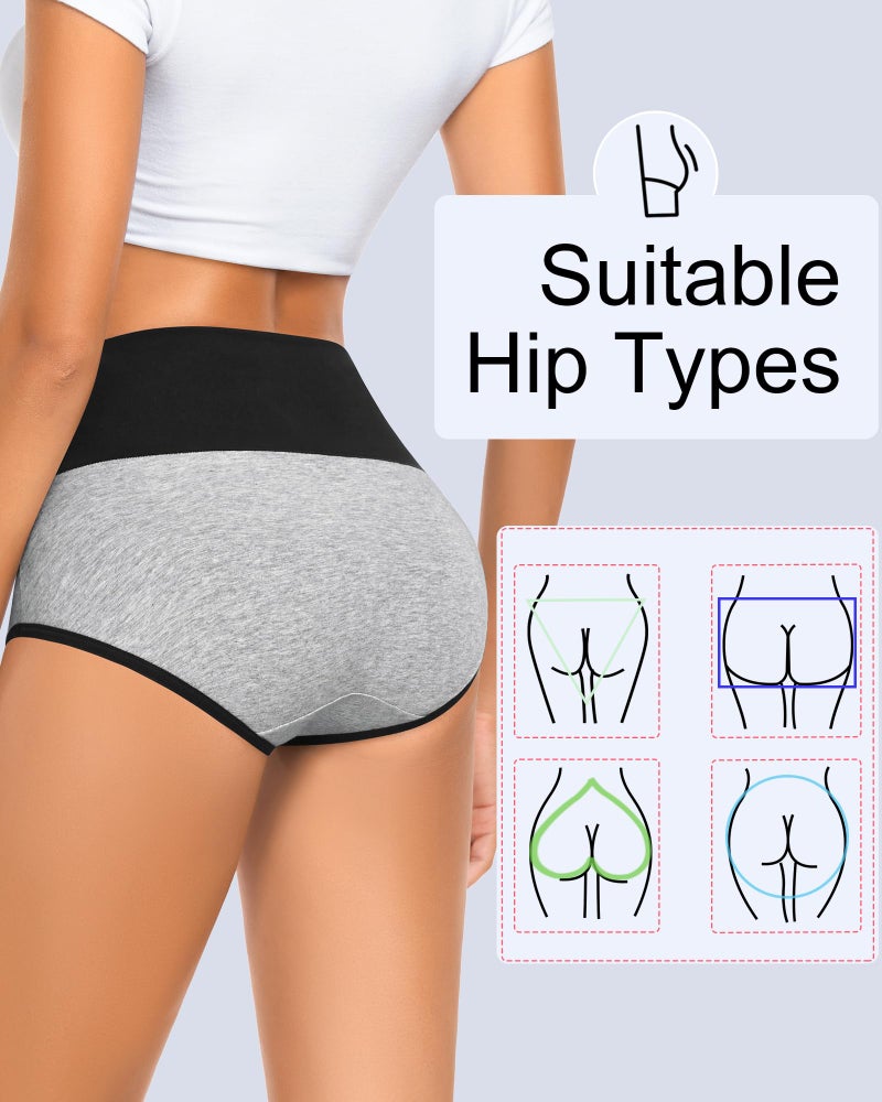 MISSWHO Cotton Womens Underwear Soft Comfortable Full Coverage Panties For Women Breathable Plus Size C Section Briefs Ladies 5 Pack X-Large - Image 4