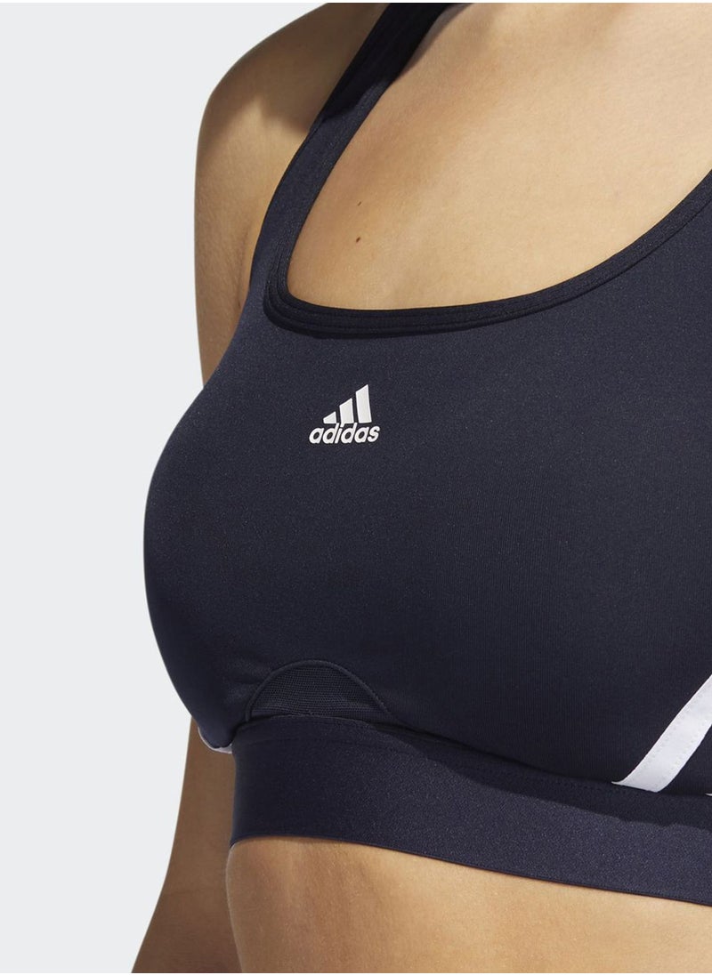 Adidas - 3 Stripe Powerreact Training Bra - Image 1