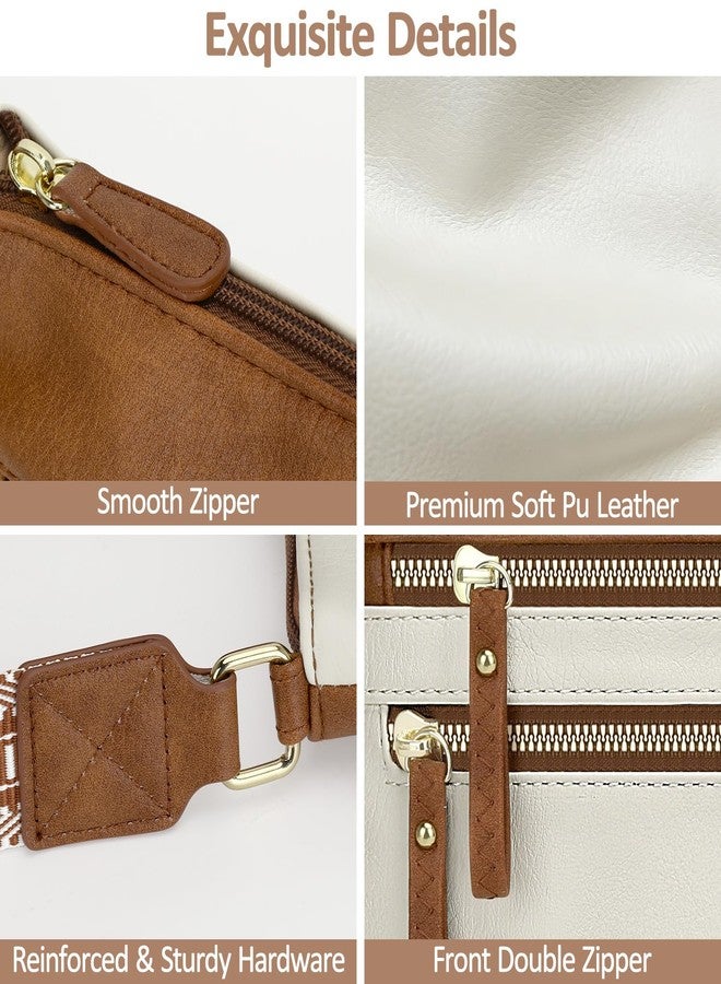 ELONGRIVER Trendy Crossbody Purses for Women, PU Leather Crossbody Bags Womens Cute Cross Body Purses Shoulder Handbags, Beige Brown - Image 5