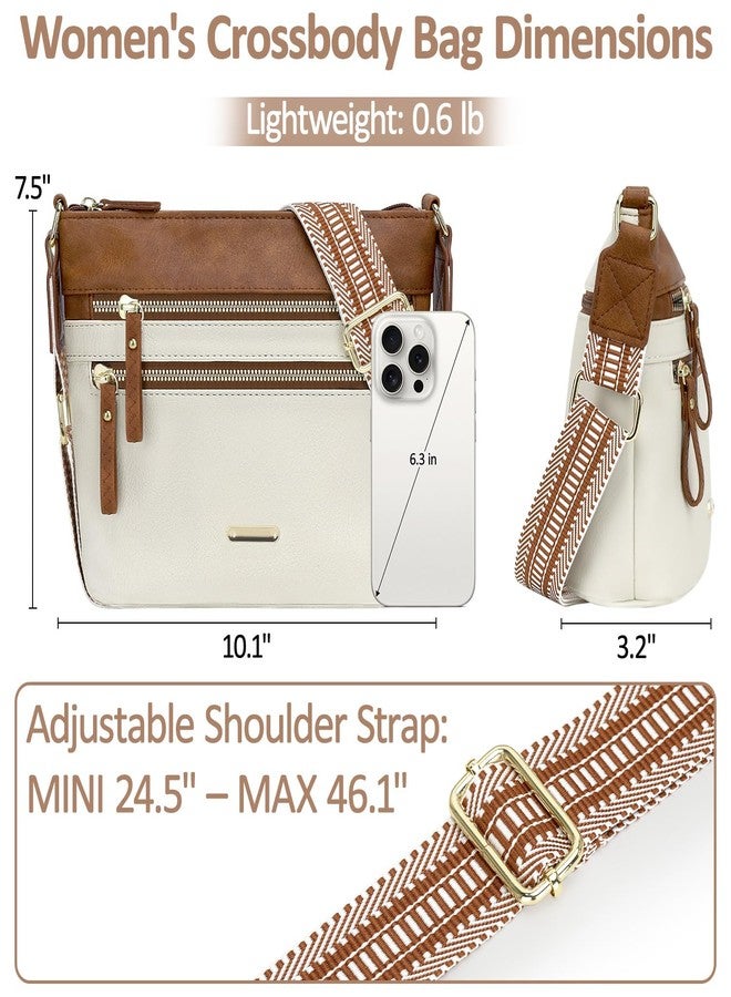 ELONGRIVER Trendy Crossbody Purses for Women, PU Leather Crossbody Bags Womens Cute Cross Body Purses Shoulder Handbags, Beige Brown - Image 3