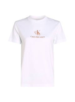 Calvin Klein Jeans Women's Shadow Graphic Regular Fit T-Shirt - Cotton, White  - Image 2