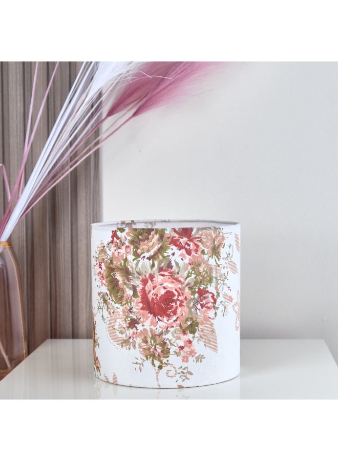 NAGAFA SHOP Natural linen lampshade printed with a clean floral pattern, designed in a tapered shape suitable for modern and classic lamp bases. - Image 1