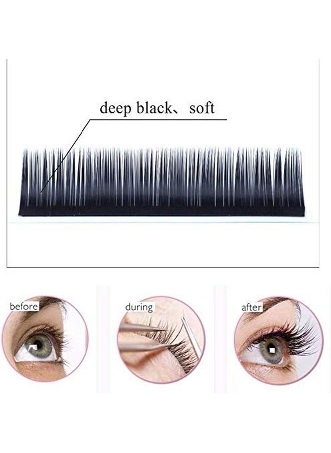 EYEMEI - H Extensions 0.18 C Curl Natural Faux Mink Eyelash Extensions Individual Lashes Extension 14Mm Tray Salon Use By Eyemei - Image 1