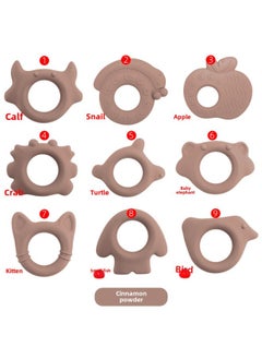 Baby Gum Animal Bracelet Food Grade Bite Boiled Baby Grinding Stick Teething Toy In Stock-Color:cinnamon Powder-Specifications:⑥ Baby Elephant Tooth Gum