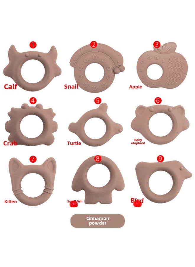 Generic - Baby Gum Animal Bracelet Food Grade Bite Boiled Baby Grinding Stick Teething Toy In Stock-Color:cinnamon Powder-Specifications:⑥ Baby Elephant Tooth Gum - Image 1