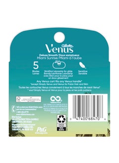 Gillette Venus Miami Sunrise Deluxe Smooth Sensitive, Women's Razor Refills, 4 ct  - Image 4