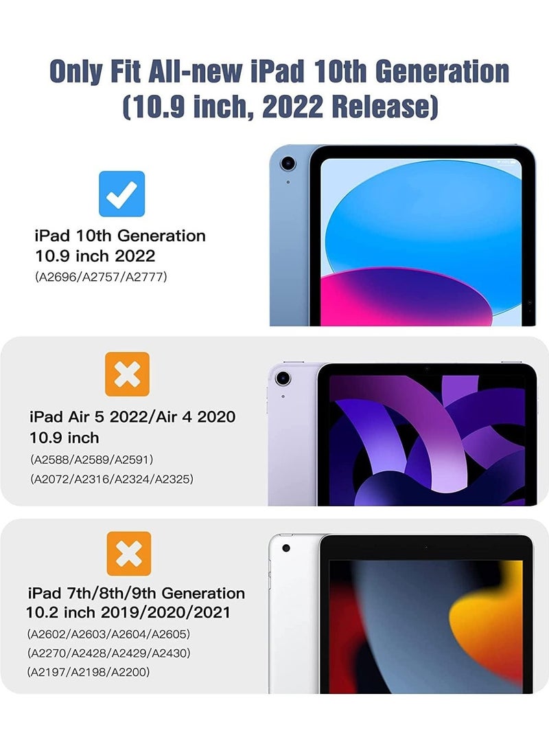 Arabest Magnetic Case for iPad 10th Generation 10.9 Inch 2022 Convenient Magnetic Attachment Two Way Trifold Stand Lightweight Protection Auto Sleep Wake - Image 2