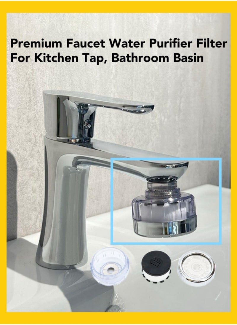 Oasis Casa - Premium Faucet Water Filter Kit for Home Drinking with Triple Filtration, Water Purifier Filter for Kitchen Sink Bathroom Tap Washbasin, Water Filter Tap Sink Filter Rust Filter Remove Rust Chlorine - Image 1