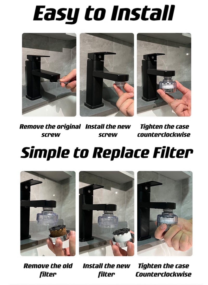 Oasis Casa - Premium Faucet Water Filter Kit for Home Drinking with Triple Filtration, Water Purifier Filter for Kitchen Sink Bathroom Tap Washbasin, Water Filter Tap Sink Filter Rust Filter Remove Rust Chlorine - Image 1