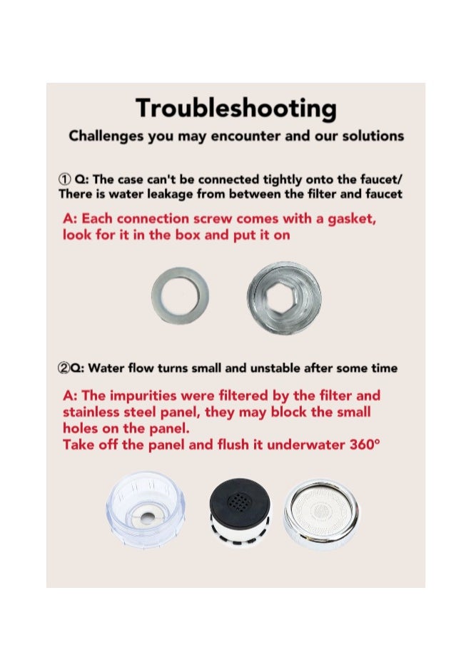 Oasis Casa - Premium Faucet Water Filter Kit for Home Drinking with Triple Filtration, Water Purifier Filter for Kitchen Sink Bathroom Tap Washbasin, Water Filter Tap Sink Filter Rust Filter Remove Rust Chlorine - Image 1