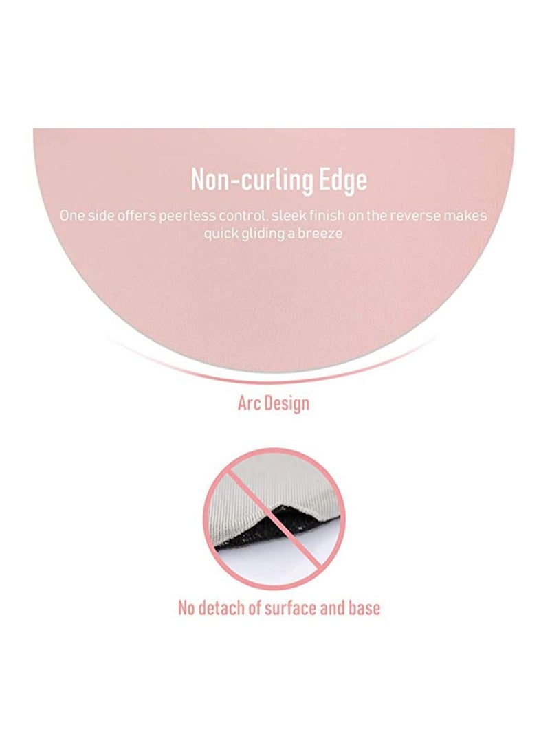 Captaintech Round Mouse Pad, Environmental Ultra Thin Waterproof Non-Slip PU Leather Dual-Sided Mat, for Computers Home Office Nude Pink - Image 3