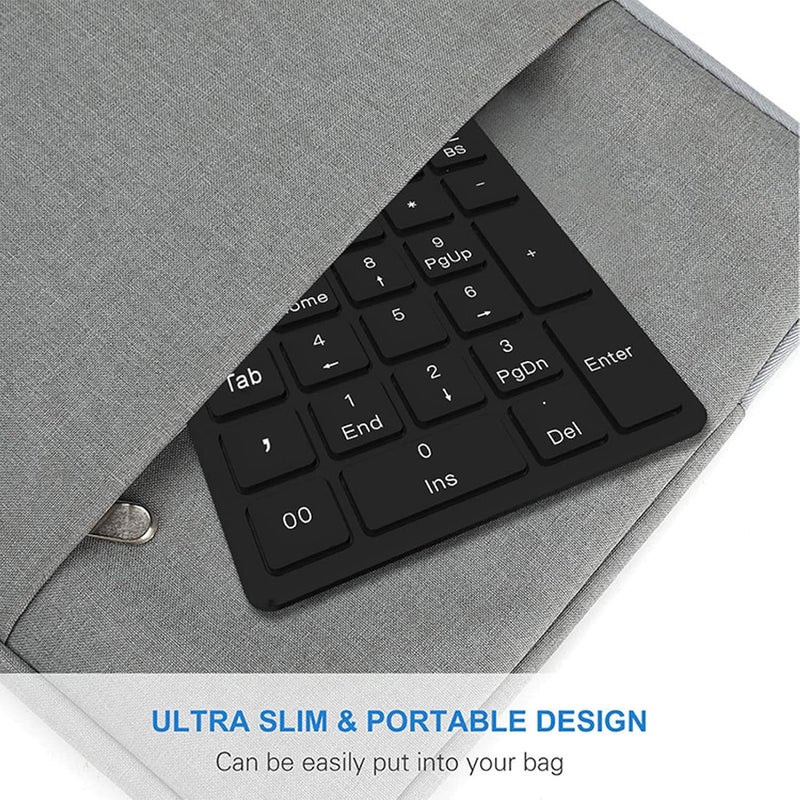 klarako Wireless Bluetooth Numeric Keypad 27 Key, Portable Mini Input Number Pad External Number Keypad Support Shortcut Keys for Laptop Tablet - Image 3