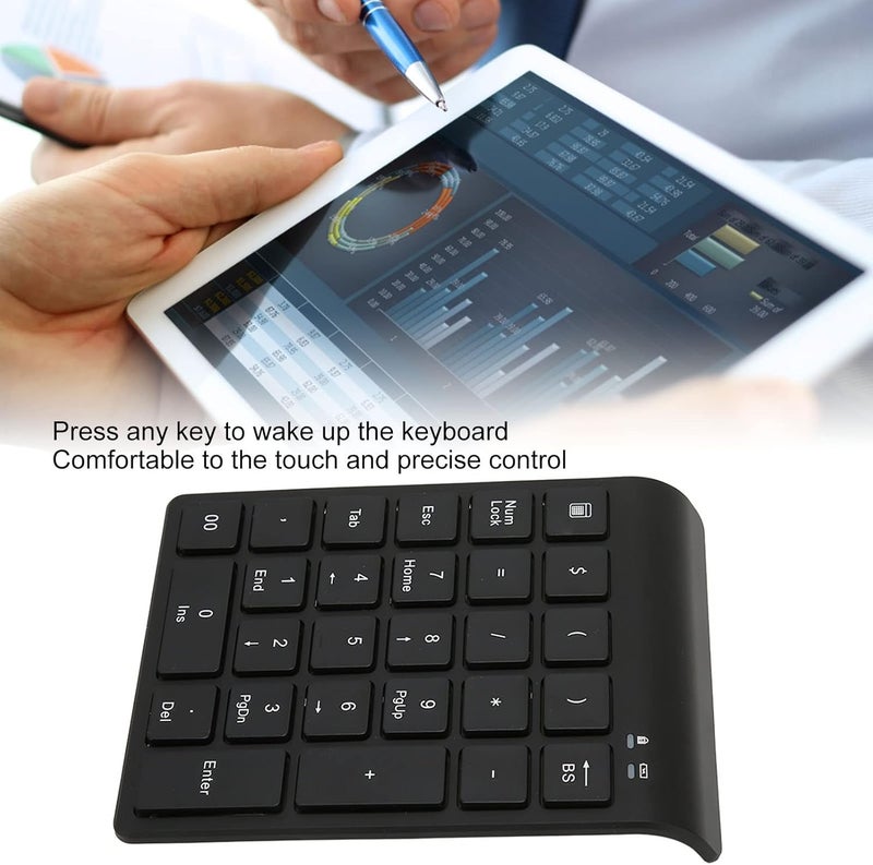 klarako Wireless Bluetooth Numeric Keypad 27 Key, Portable Mini Input Number Pad External Number Keypad Support Shortcut Keys for Laptop Tablet - Image 5