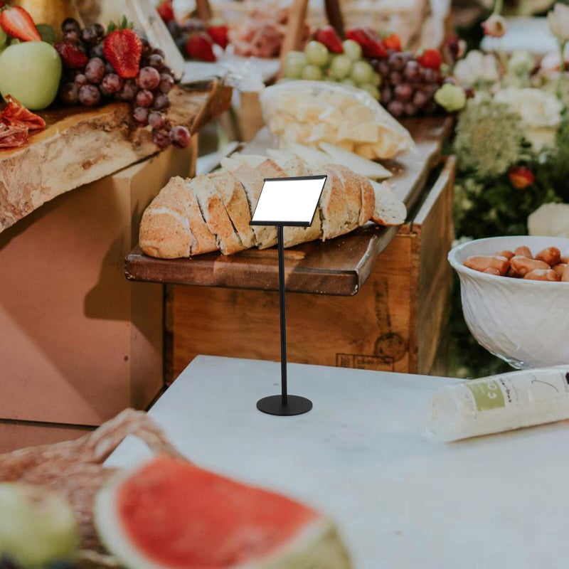 Double Sided Stainless Steel Table Card Holder 25cm Black For Restaurant Wedding Buffet - Image 5