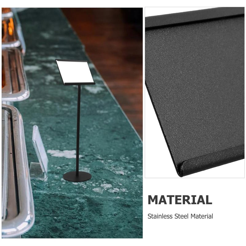 Double Sided Stainless Steel Table Card Holder 25cm Black For Restaurant Wedding Buffet - Image 4