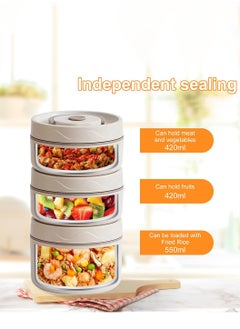LEOKOR Portable Insulated Tiffin Lunch Box Set – Stackable Bento Box， Stainless Steel Thermal Containers with Bag  - Image 3